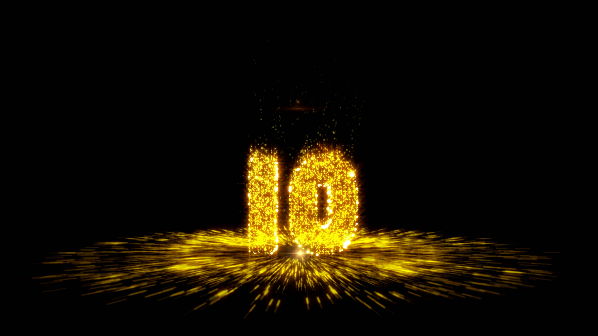 金色粒子10秒倒计时（有音乐） 高清LED背景大屏
