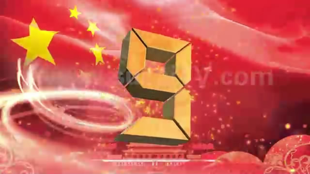 国庆70周年10秒片头倒计时（有音乐） 高清LED背景